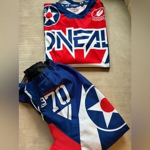 O'Neill Dirt Bike Red and Blue Racing Gear LIKE NEW